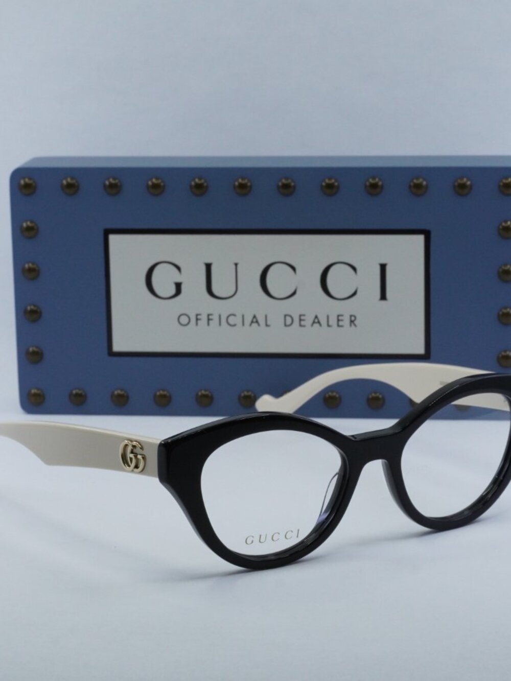 Gucci GG0959O 002 Cat Eye Eyeglasses – Black/Ivory 51mm - Picture 7 of 9